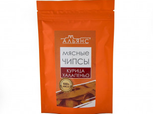 Фрайчизы со вкусом холодец и хрен (100 гр.): Мясо (АЛЬЯНС) вяленое курица с халапеньо (50 гр)