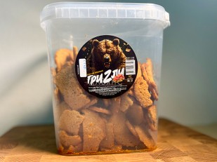 Рыба горячего копчения: Ведро Ржаные гренки со вкусом Салями (1 кг)